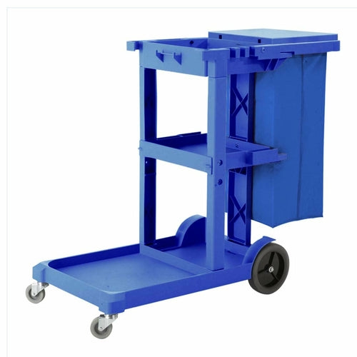 3 Tier Multifunction Janitor Cleaning Waste Cart Trolley and