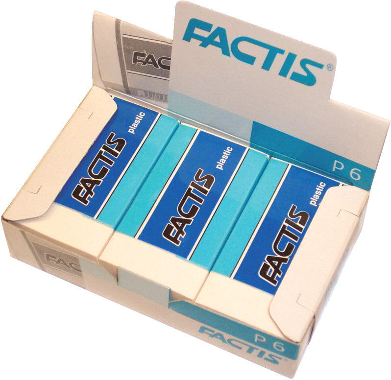 Factis 2003204 Non-Abrasive Self-Cleaning Graphite Plastic Eraser,